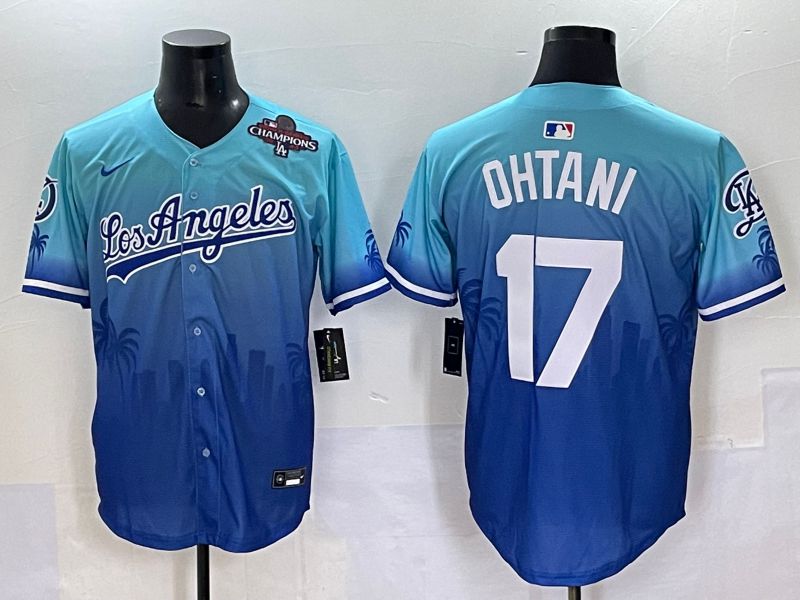 Men 2025 Los Angeles Dodgers #17 Ohtani Blue Nike MLB Jersey Daoqite style 5->los angeles dodgers->MLB Jersey